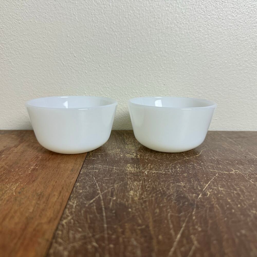 Vintage Ramekin Milk Glass Bowls Set of 2 Small Vintage Kitchen